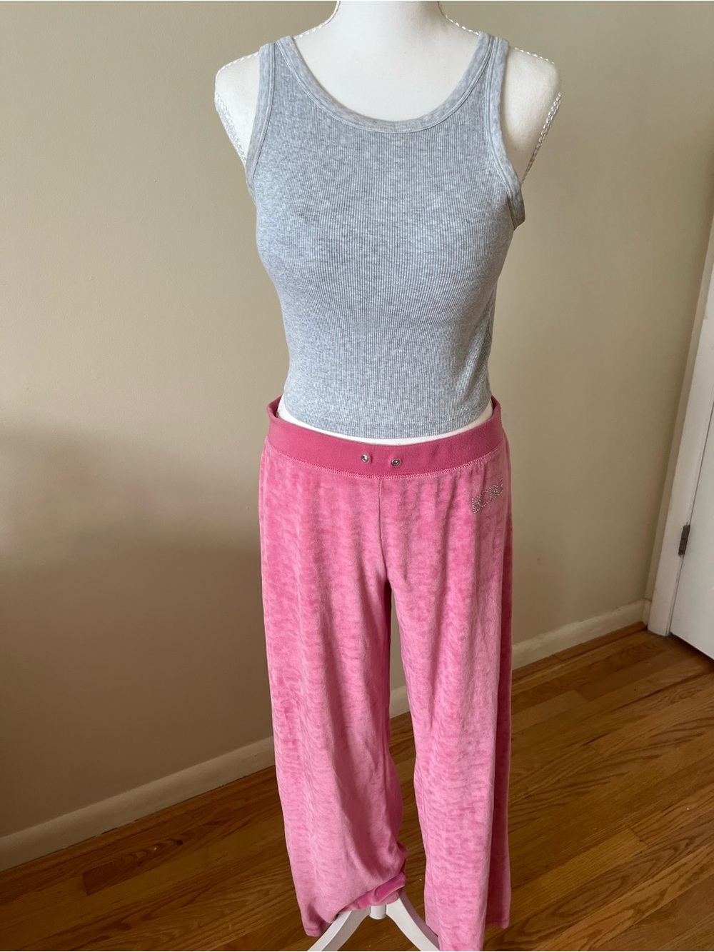 BCBG pink velour sweatpants